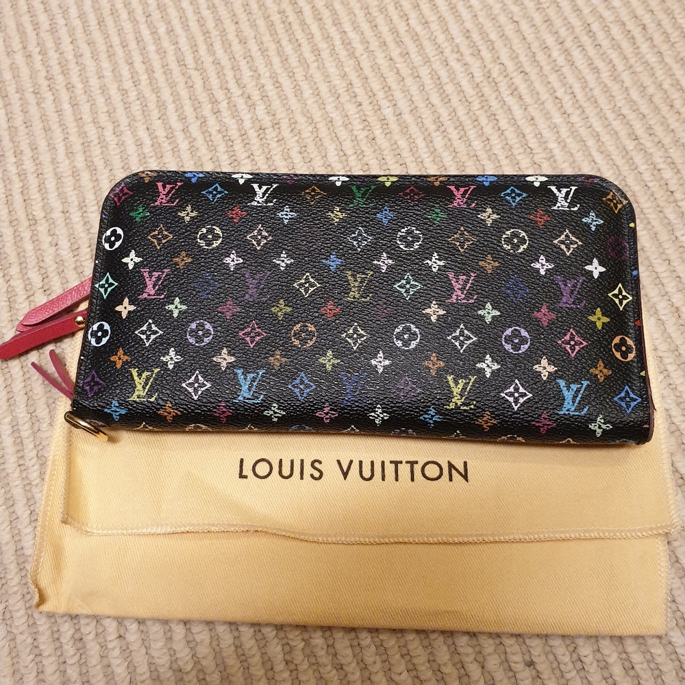 Lv black multicolor monogram wallet